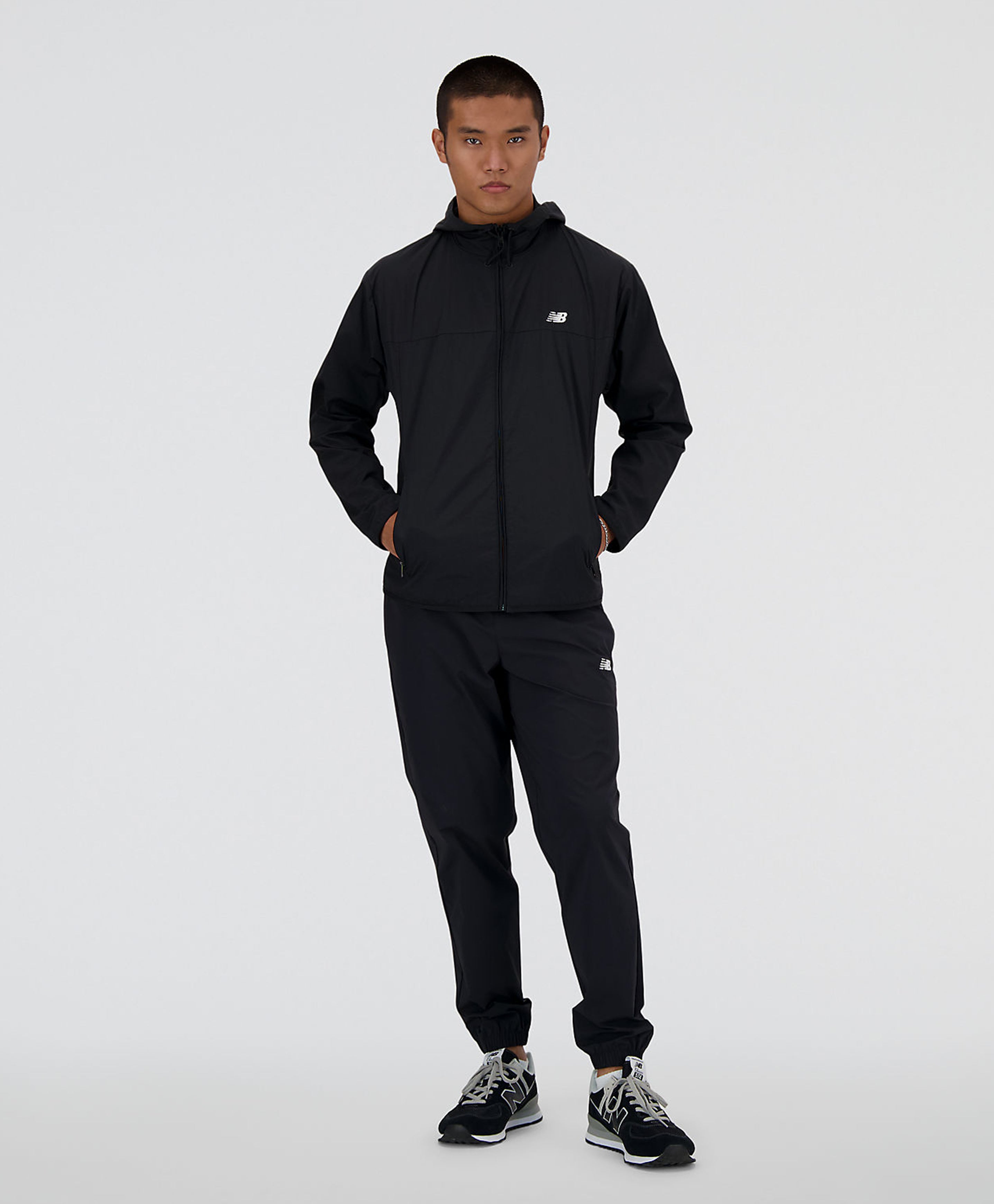 MJ41506 ATHLETICS NB WOVEN JACKET BLACK