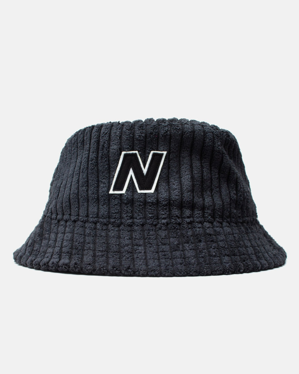 WIDE WALE BLOCK CORDUROY BUCKET HAT BLACK