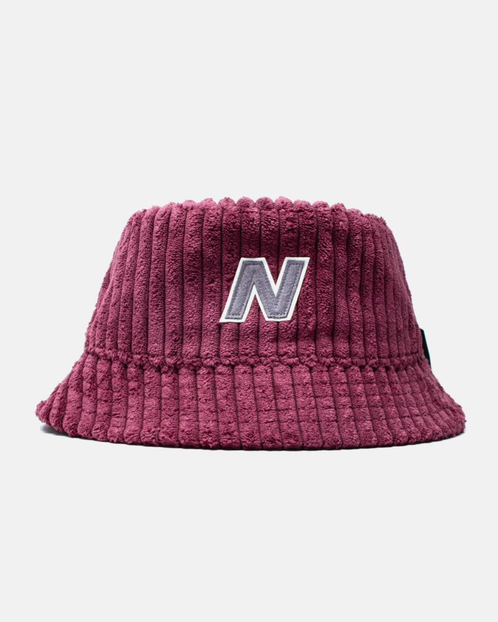 NEW BALANCE WIDE WALE BLOCK CORDUROY BUCKET HAT BURGUNDY