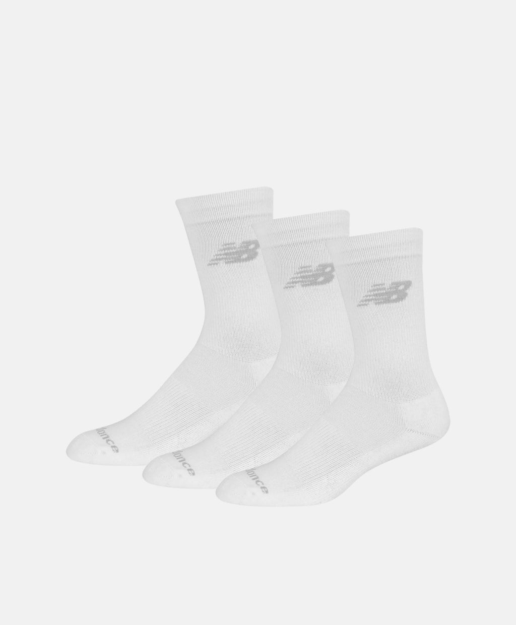 PERFORMANCE COTTON CUSHIONED CREW SOCKS 3 PACK WHITE
